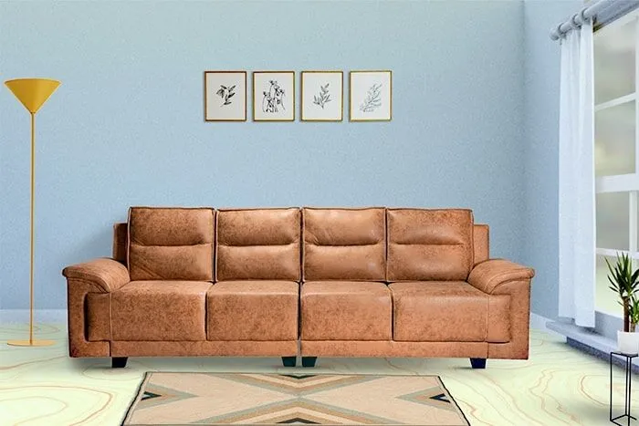 VIVDeal Light Suede Fab 4 Seater Sofa Set